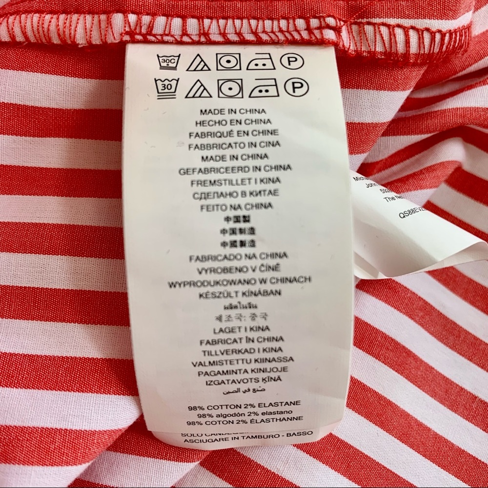 Brand new - Michael Kors Cotton Dress Red / White striped Sz L - Picture 9 of 9